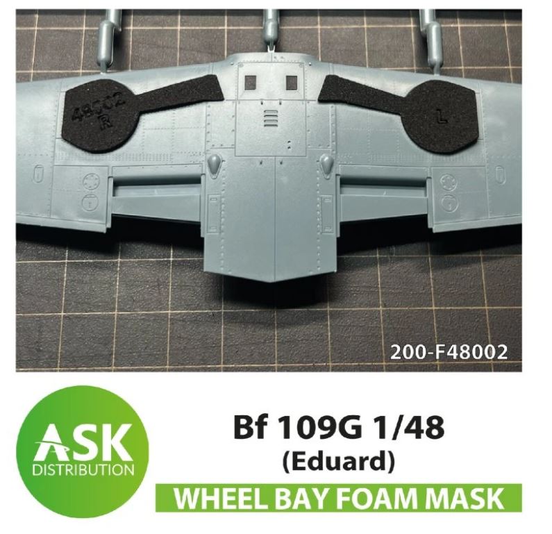 Fotografie 1/48 Bf 109G FOAM flexibel wheel bay mask for Eduard