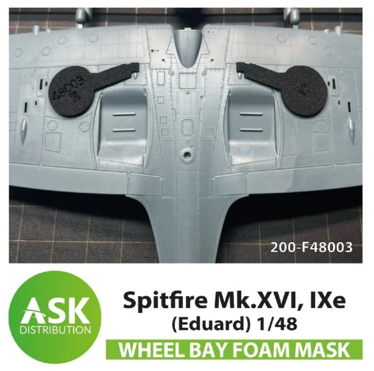Fotografie 1/48 Spitfire Mk.XVI, IXe FOAM flexibel wheel bay mask for Eduard