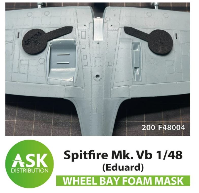 Fotografie 1/48 Spitfire Mk.I, Mk.II FOAM flexibel wheel bay mask for Eduard