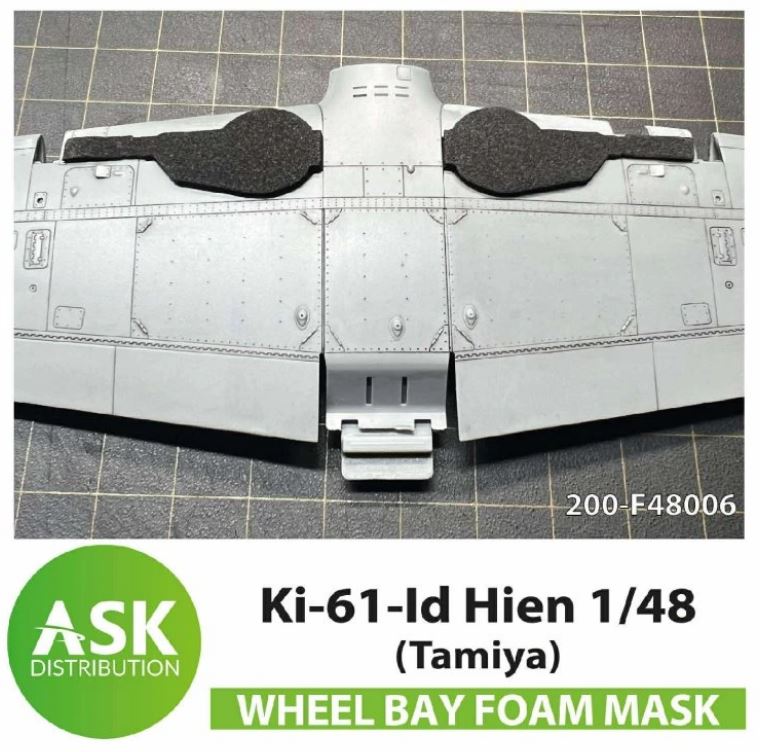 Fotografie 1/48 Ki-61-Id Hien FOAM flexibel wheel bay mask for Tamiya