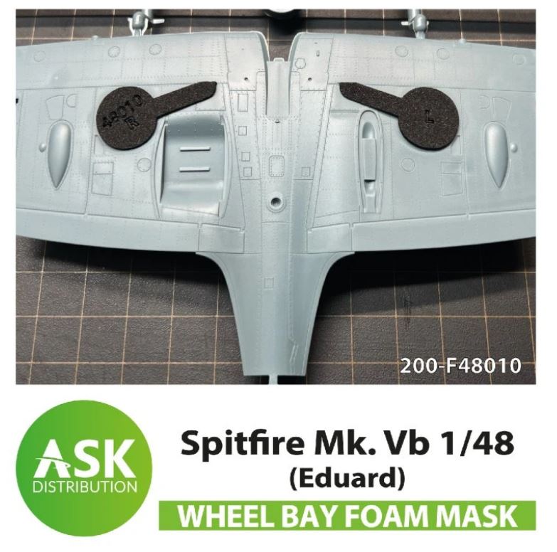 Fotografie 1/48 Spitfire Mk.Vb FOAM flexibel wheel bay mask for Eduard