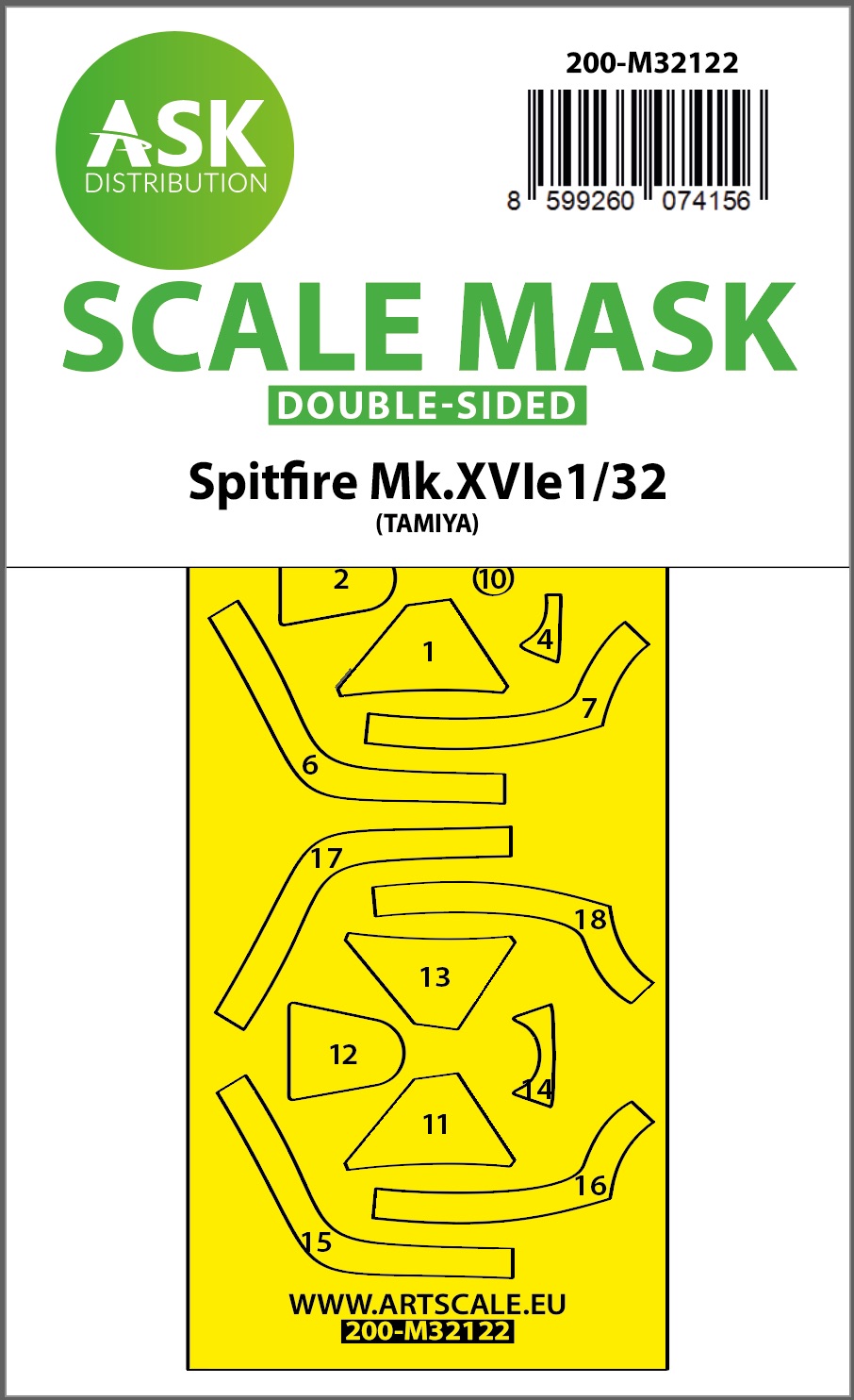 Fotografie 1/32 Spitfire Mk.XVIe double-sided express fit mask for Tamiya
