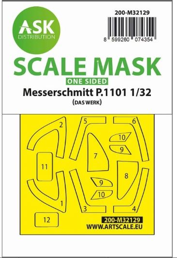 Fotografie 1/32 Messerschmitt P.1101 one-sided express fit mask for Kotare