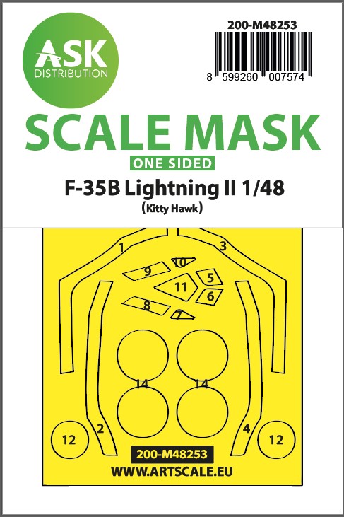 Fotografie 1/48 F-35B Lightning II one-sided express fit mask for Kitty Hawk