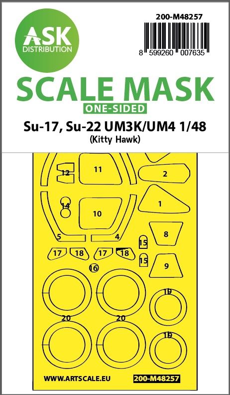 Fotografie 1/48 Su-17, Su-22 UM3K/UM4 one-sided express fit mask for Kitty Hawk