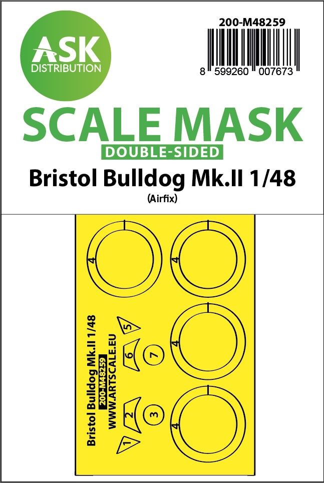 Fotografie 1/48 Bristol Bulldog Mk.II double-sided express fit mask for Airfix
