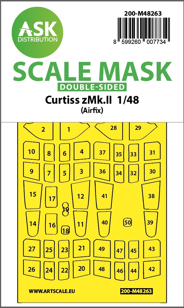 Fotografie 1/48 Curtiss Tomahawk Mk.II double-sided express fit mask for Airfix