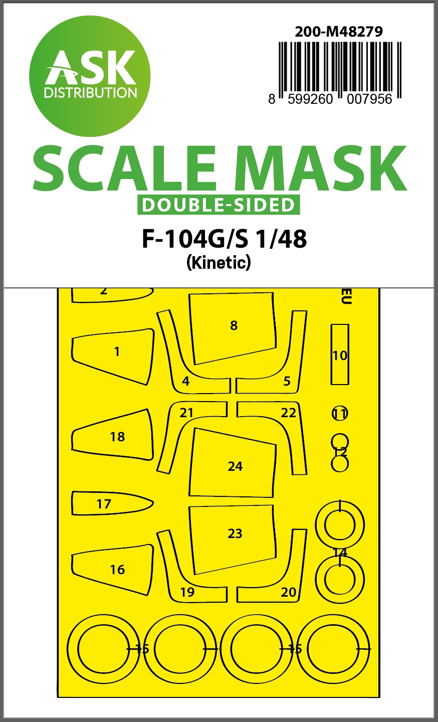 Fotografie 1/48 F-104G/S double-sided express fit mask for Kinetic