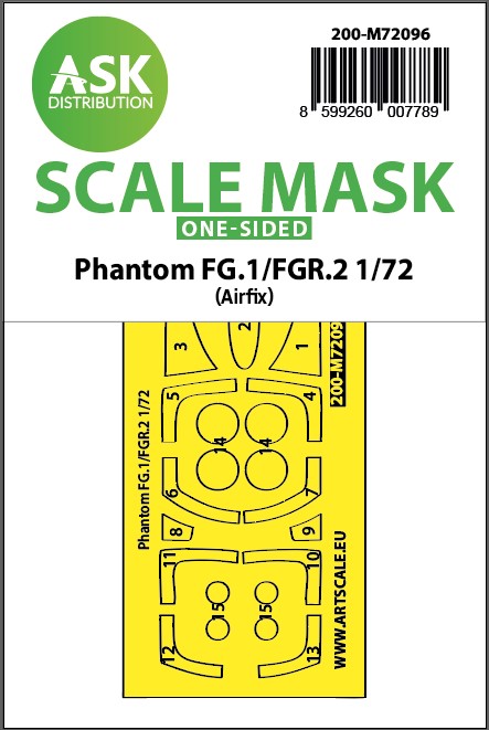 Fotografie 1/72 Phantom FG.1/FGR.2 one-sided fit express mask for Airfix