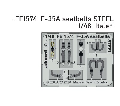 Fotografie 1/48 F-35A seatbelts STEEL (ITALERI)