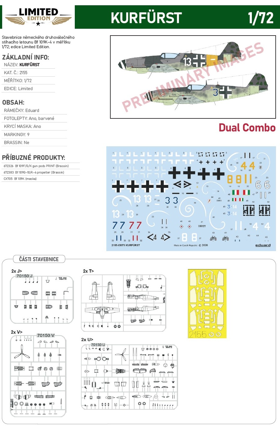 Fotografie 1/72 Bf 109K-4 KURFÜRST (DUAL COMBO) (Limited)
