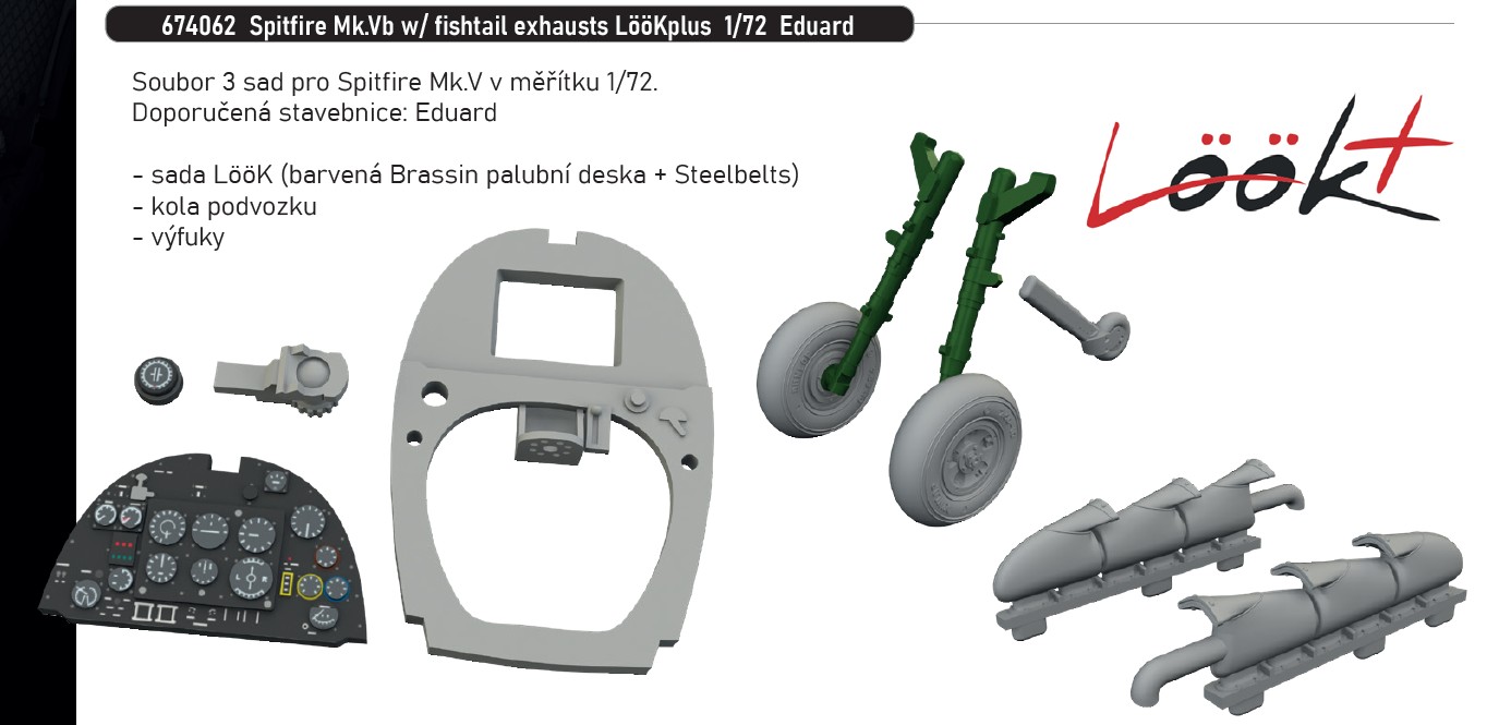 Fotografie 1/72 Spitfire Mk.Vb w/ fishtail exhausts LööKplus (EDUARD)