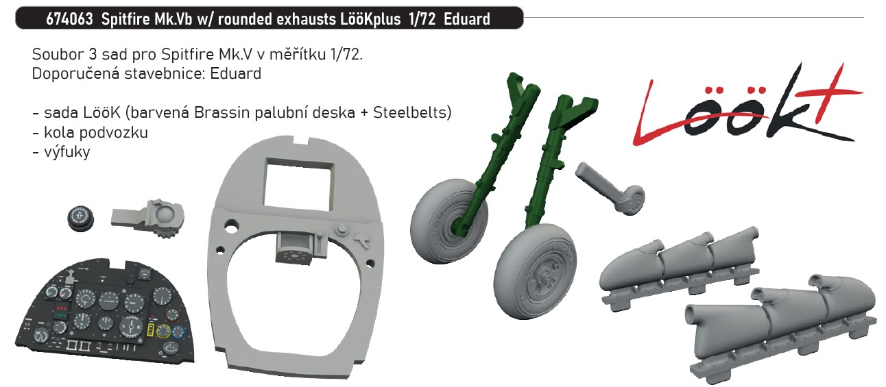 Fotografie 1/72 Spitfire Mk.Vb w/ rounded exhausts LööKplus (EDUARD)