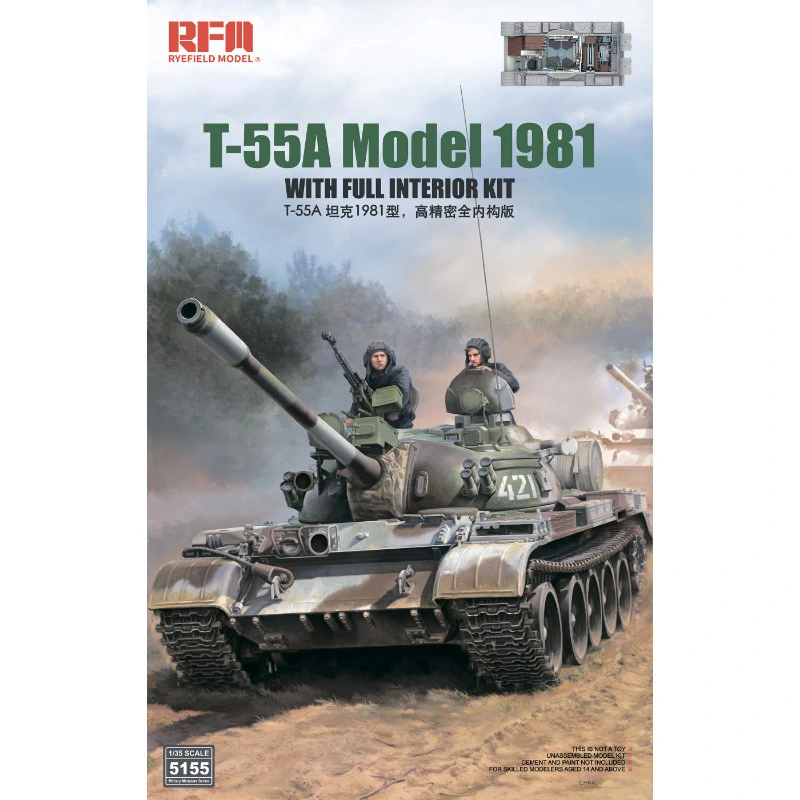1/35 T-55A Medium Tank Full Interior Kit