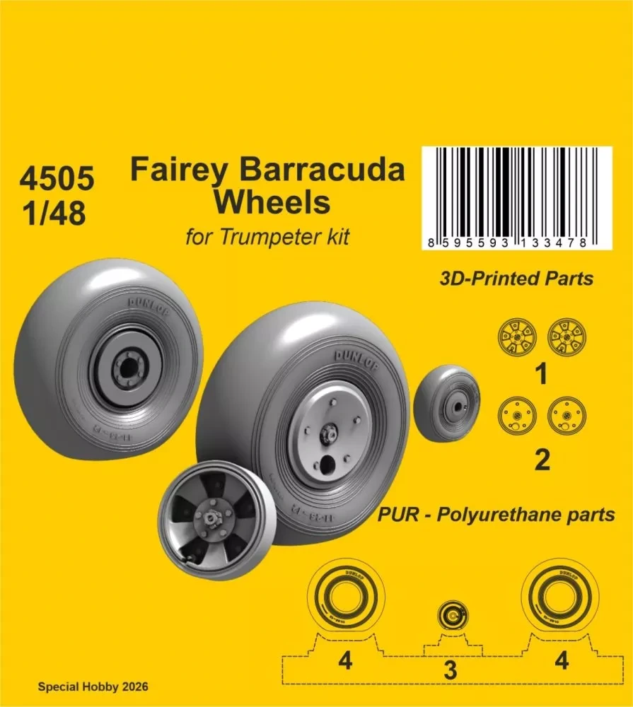 1/48 Fairey Barracuda Wheels (TRUMP)