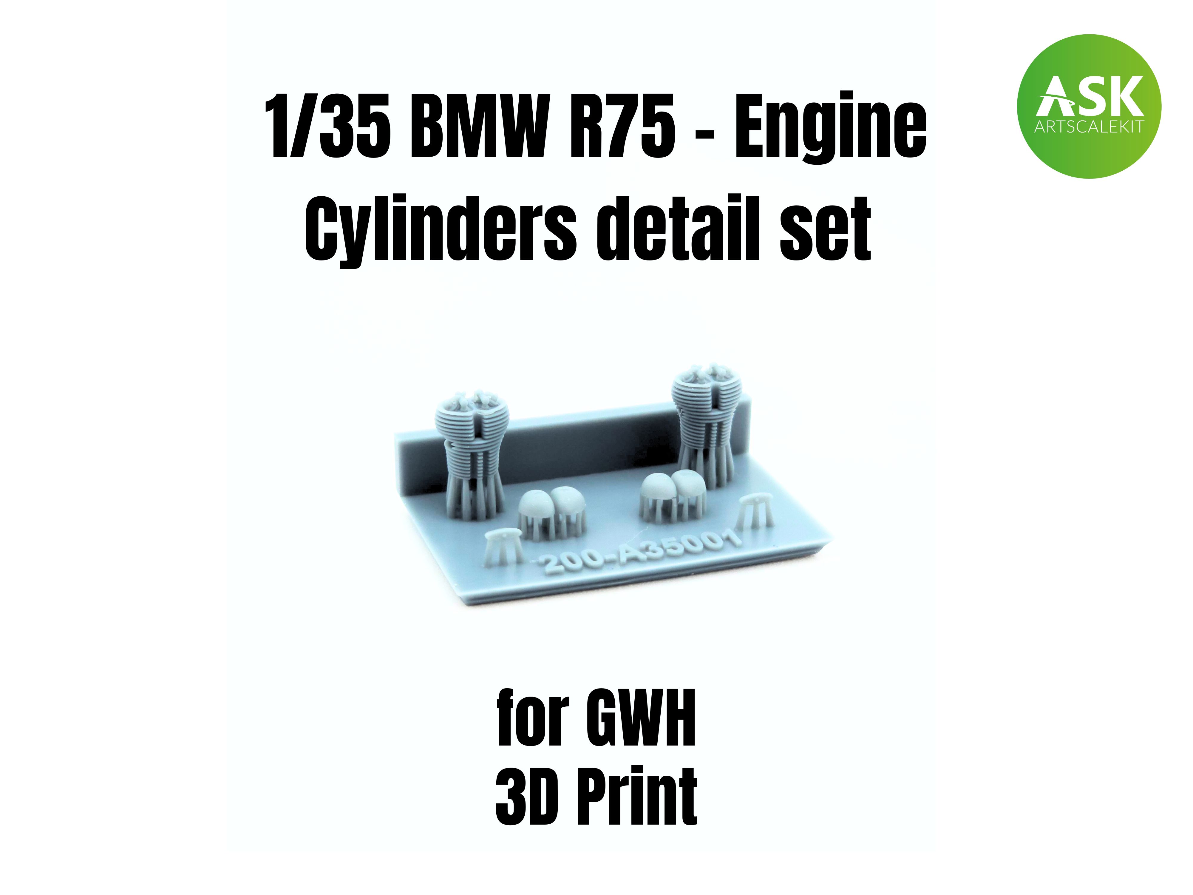 Fotografie 1/35 BMW R75 - Engine Cylinders detail set recommended for GWH