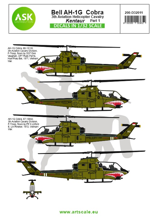 1/32 Bell AH-1G Cobra Kentaur 3th Aviation helicopter cavalry part 1