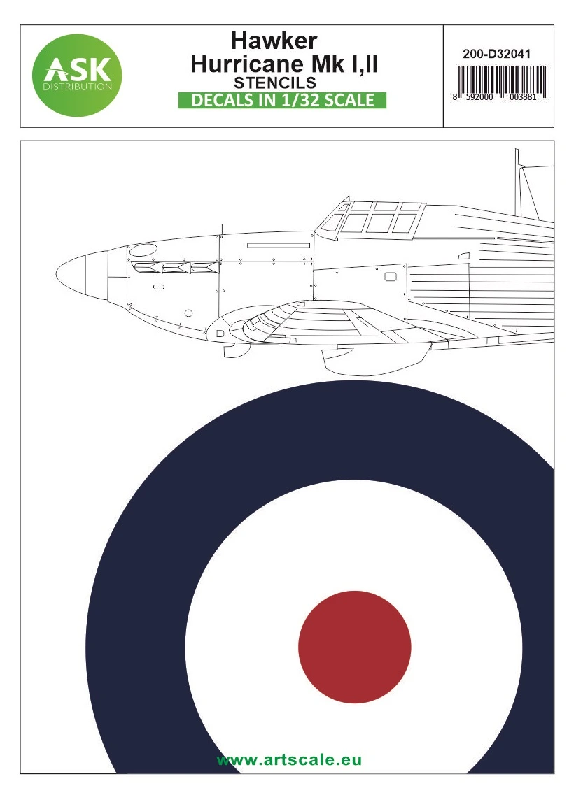 Fotografie 1/32 Hawker Hurricane Mk.I, Mk.II - stencils
