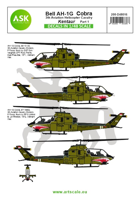 1/48 Bell AH-1G Cobra "Kentaur" 3th Aviation helicopter cavalry part 1