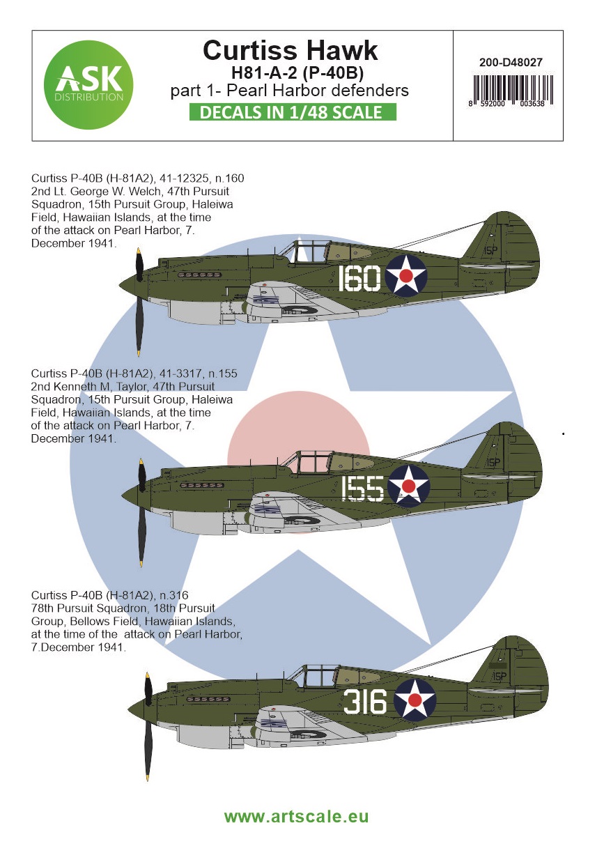 Fotografie 1/48 Curtiss Hawk 81-A-2 (P-40B) part 1 - Pearl Harbor defenders