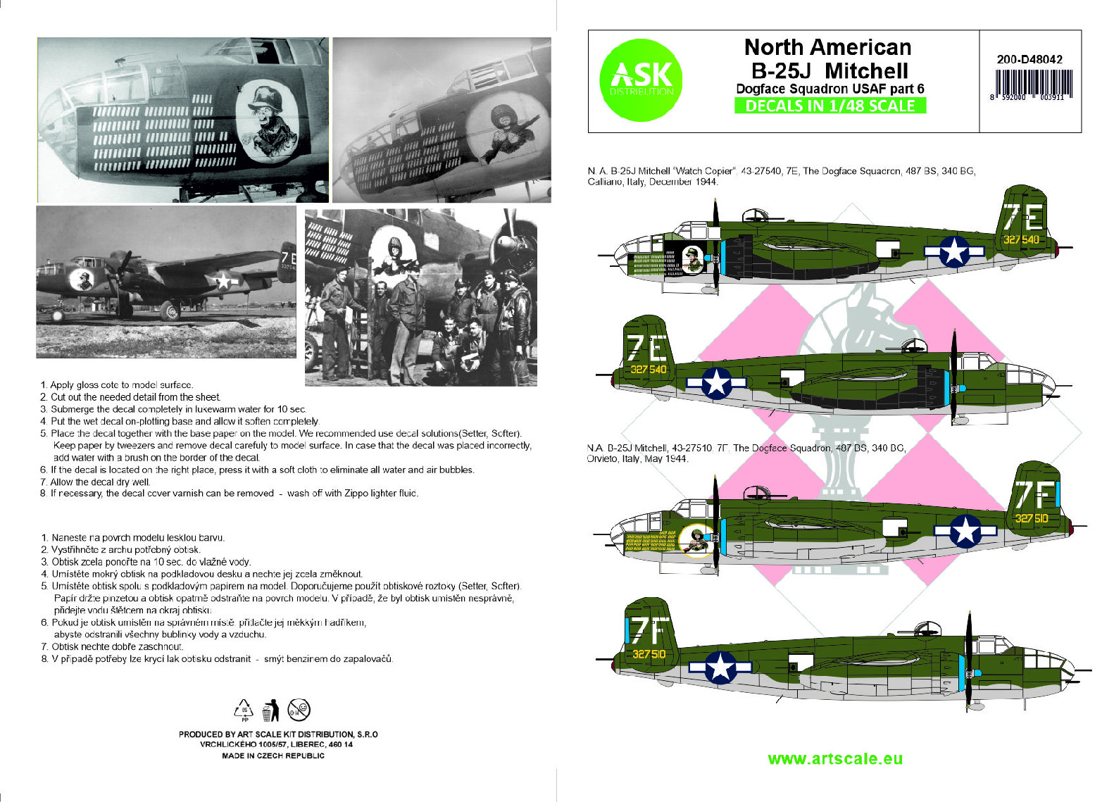 Fotografie 1/48 B-25J Mitchell part 6 - US Dogface Squadron "Watch Copier" & "Willie", Mediterranean area