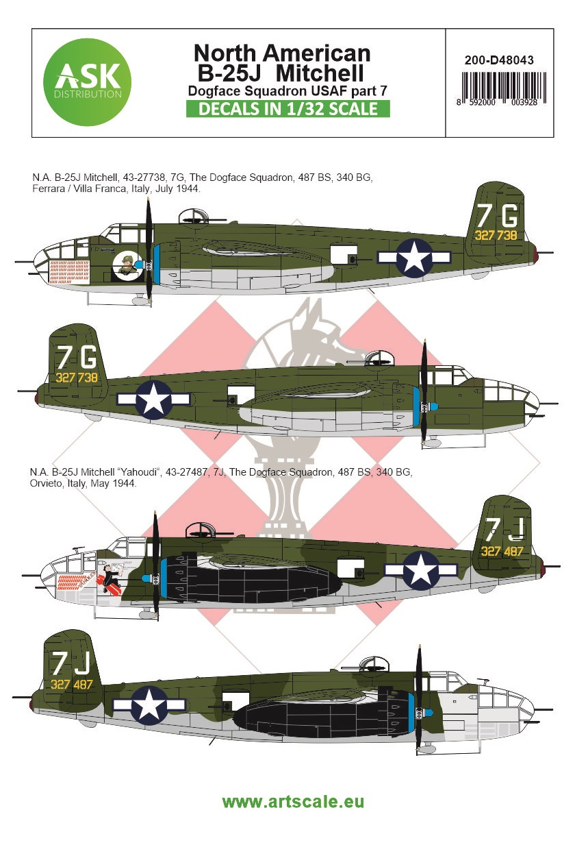 Fotografie 1/48 B-25J Mitchell part 7 - US Dogface Squadron, "Yahoudi", Mediterranean area