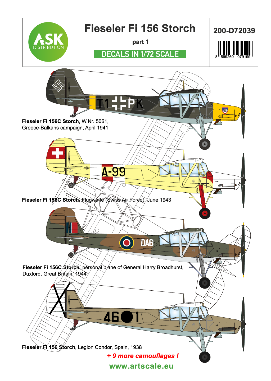 1/72 Fieseler Fi 156 Storch part 1 - Around WWII Europe and Foreign services