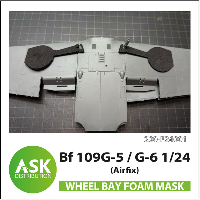 Fotografie 1/24 Bf 109G-5 / G-6 Wheel bays - FOAM flexibel express fit mask for Airfix