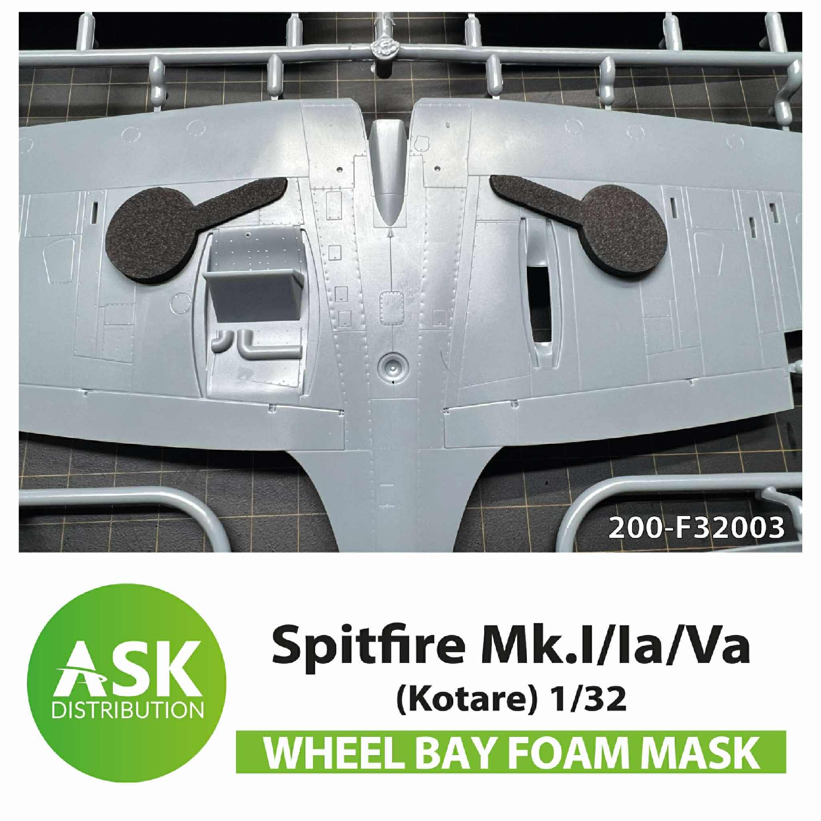Fotografie 1/32 Spitfire Mk.I/Ia/Va Wheel bays - FOAM flexibel express fit mask for Kotare