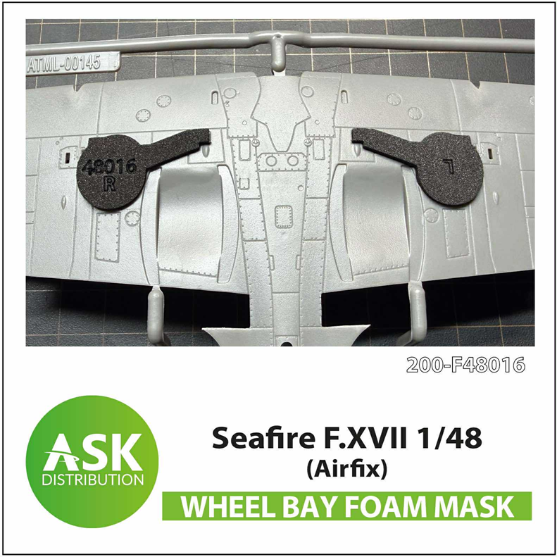 Fotografie 1/48 Seafire F.XVII FOAM flexibel wheel bay mask for Airfix