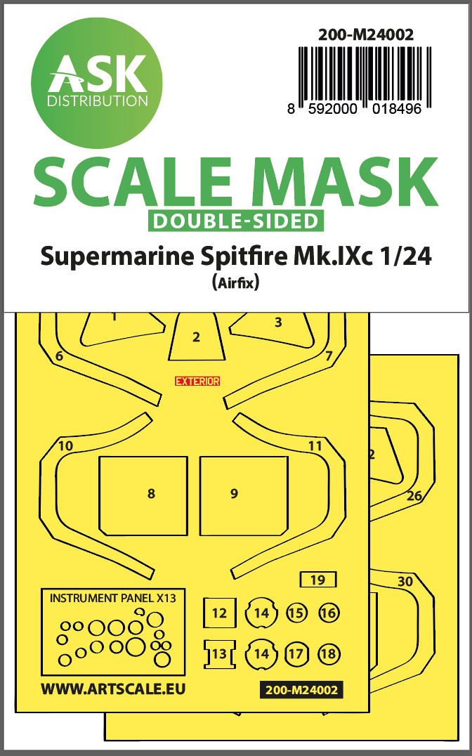 Fotografie 1/24 Spitfire Mk.IX double-sided masks for Airfix