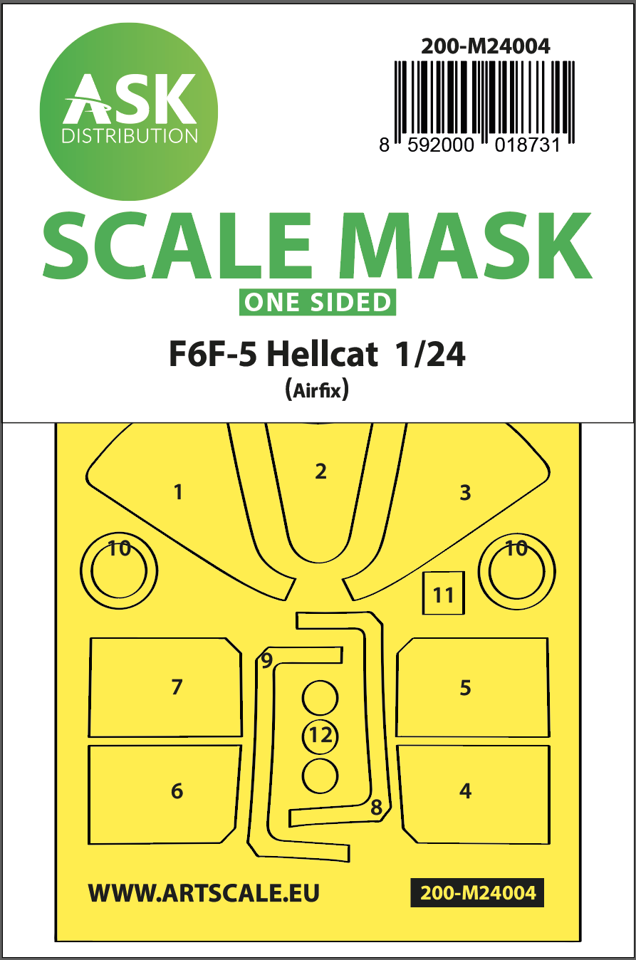 Fotografie 1/24 F6F-5 Hellcat one-sided express masks for Airfix