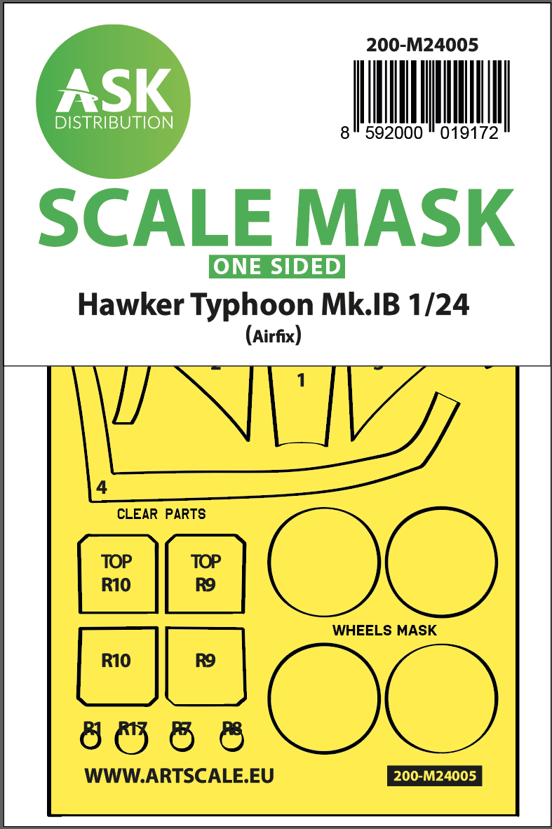 Fotografie 1/24 Hawker Typhoon Mk.IB one-sided express masks for Airfix