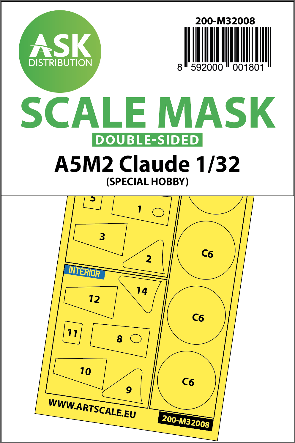 Fotografie 1/32 A5M2 Claude double-sided express mask for Special Hobby