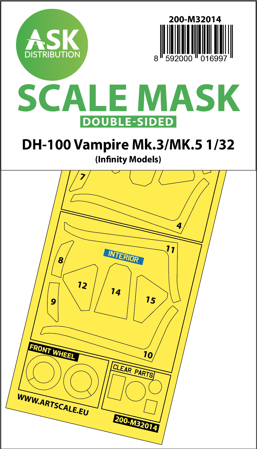 Fotografie 1/32 DH-100 Vampire Mk.3 / Mk.5 double-sided express masks for Infinity