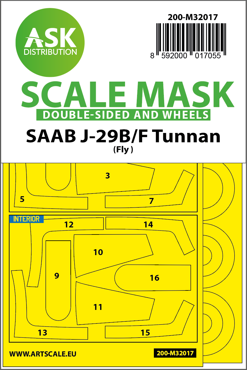 Fotografie 1/32 SAAB J-29B/F double-sided express masks for Fly