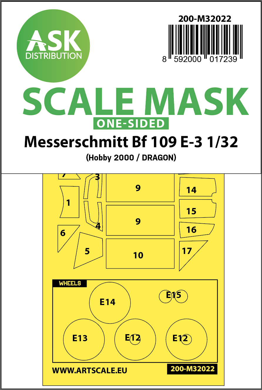Fotografie 1/32 Messerschmitt Bf 109E-3 one-sided express masks for