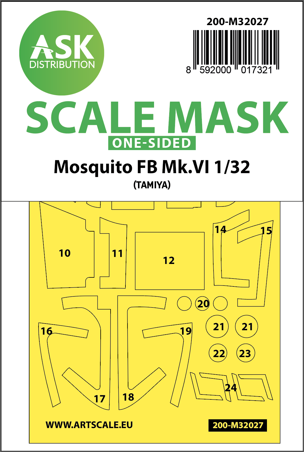 Fotografie 1/32 Mosquito FB Mk.VI one-sided express masks for Tamiya