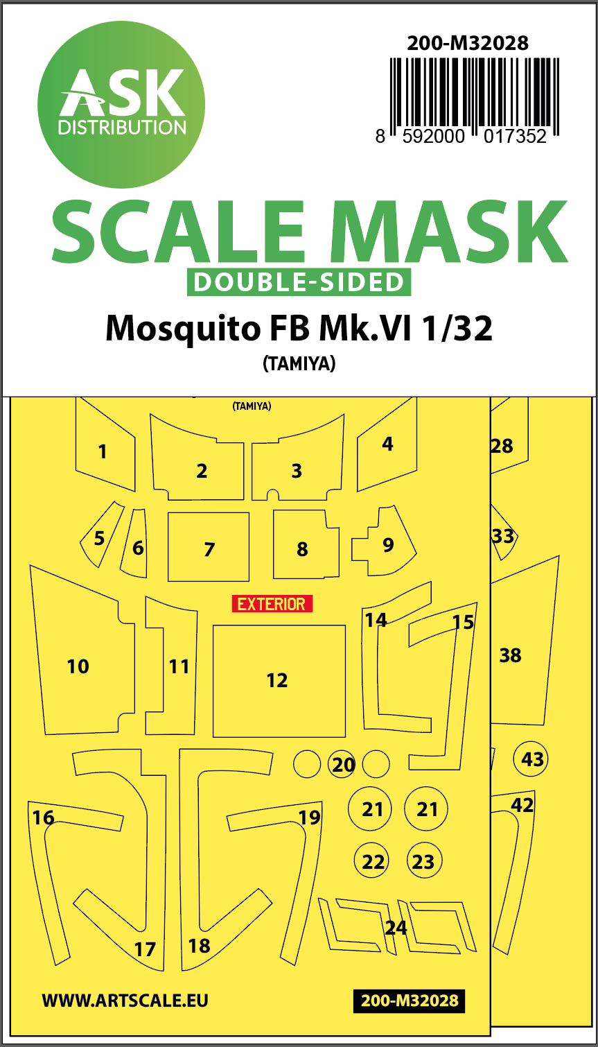 Fotografie 1/32 Mosquito FB Mk.VI double-sided express masks for Tamiya