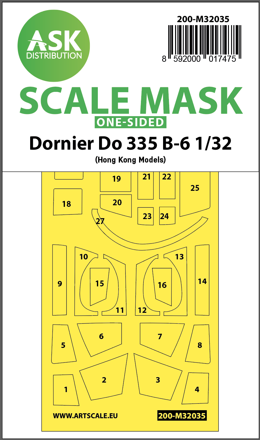 Fotografie 1/32 Dornier Do 335B-6 one-sided mask for HK Models