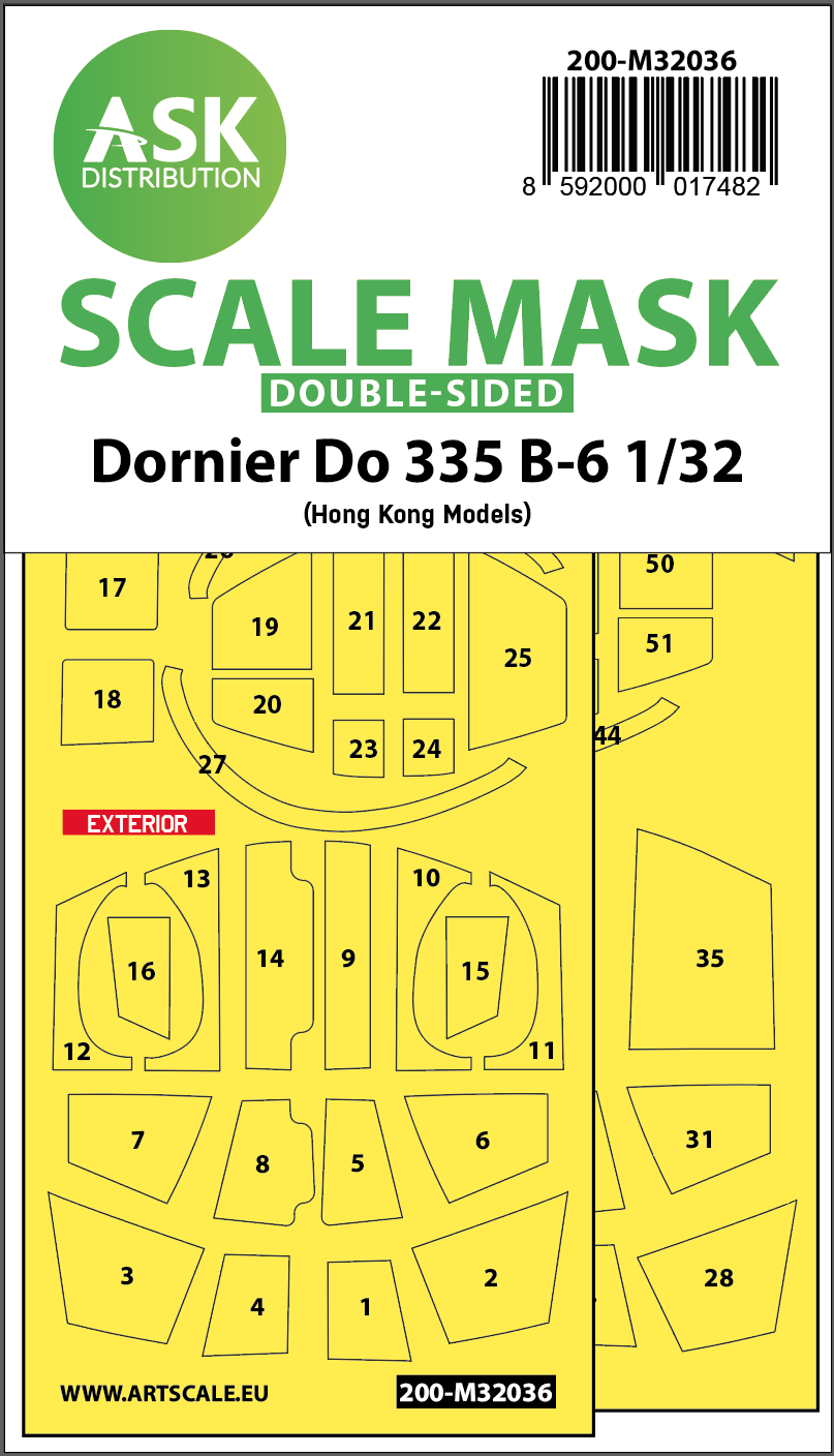 Fotografie 1/32 Dornier Do 335B-6 double-sided mask for HK Models