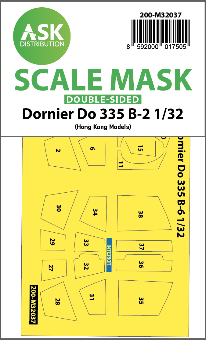 Fotografie 1/32 Dornier Do 335B-2 double-sided mask for HK Models