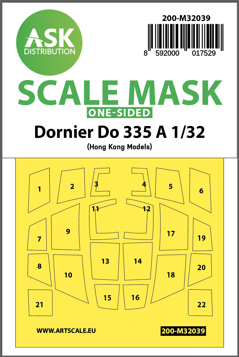 Fotografie 1/32 Dornier Do 335A one-sided mask for HK Models