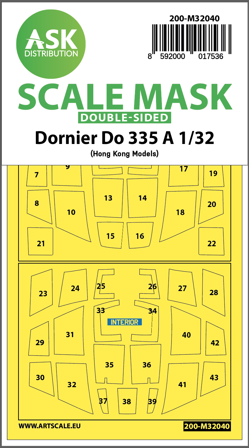 Fotografie 1/32 Dornier Do 335A double-sided mask for HK Models