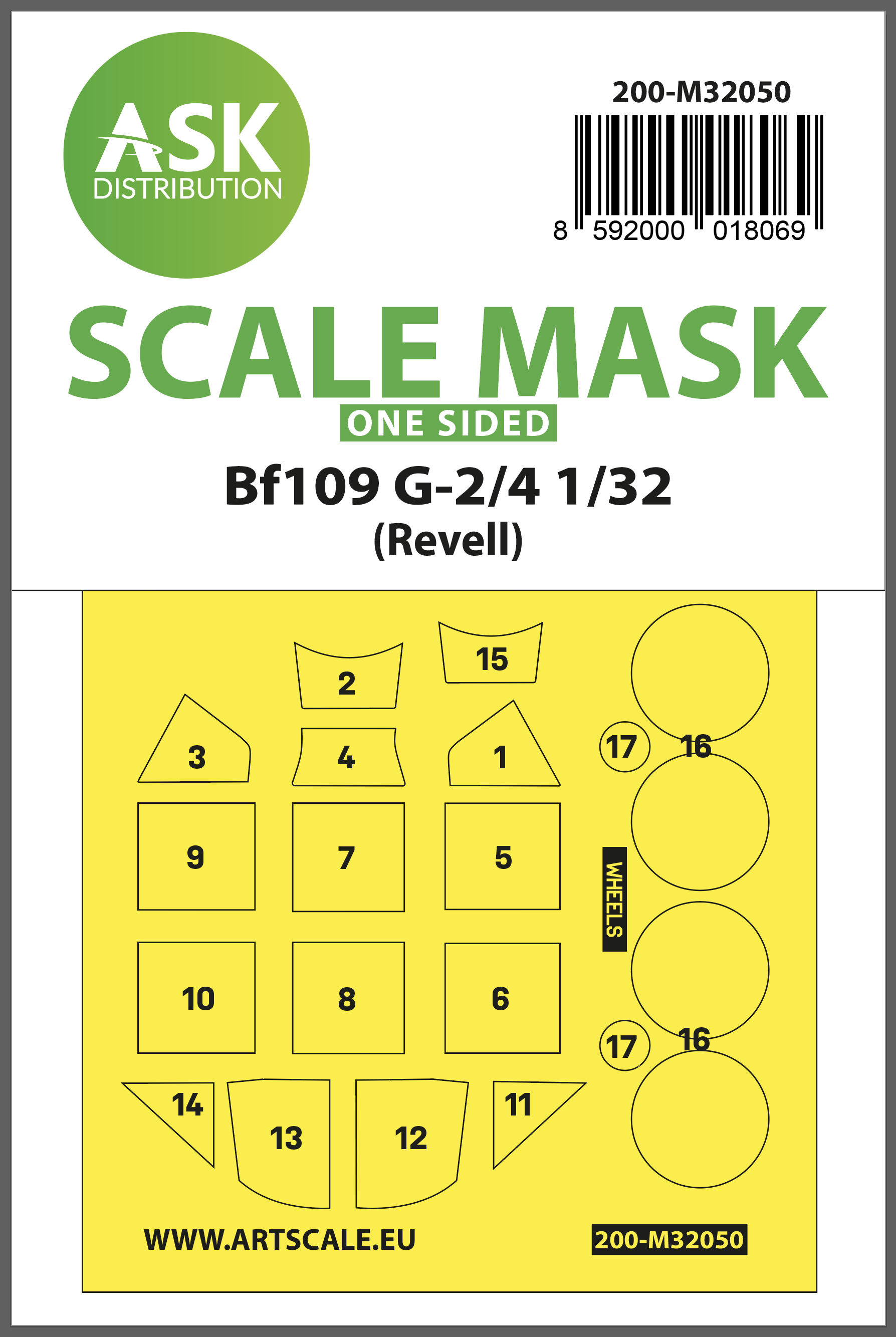 Fotografie 1/32 Messerschmitt Bf 109G-2/G-4 one-sided express masks for Revell