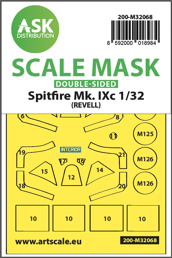 Fotografie 1/32 Spitfire Mk.IXc double-sided fit mask for Revell