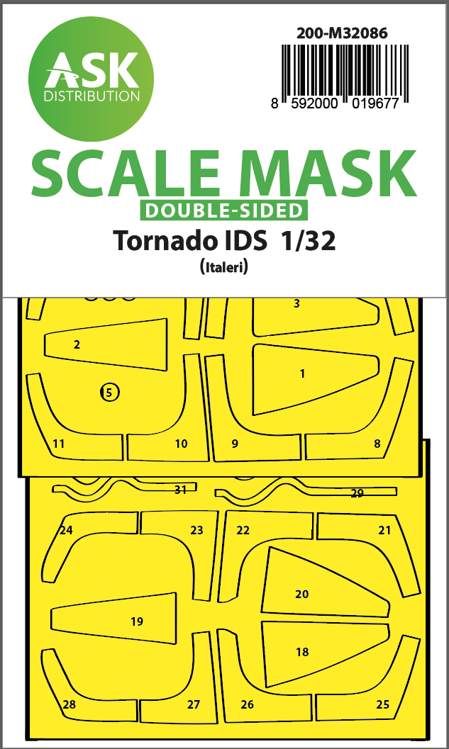 Fotografie 1/32 Tornado IDS double-sided express fit mask for Italeri