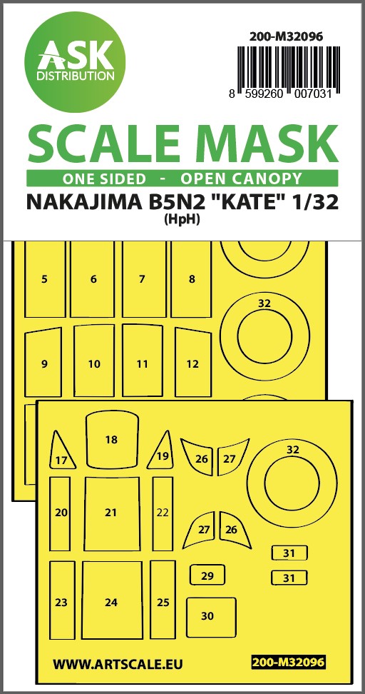 Fotografie 1/32 B5N2 Kate open canopy - one-sided express mask for Infinity