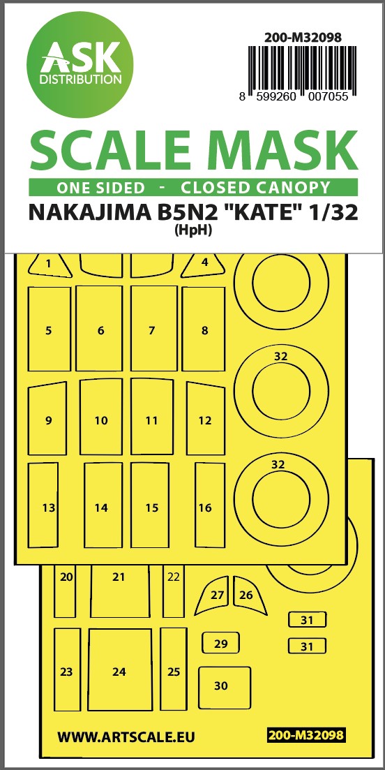 Fotografie 1/32 B5N2 Kate closed canopy - one-sided express mask for Infinity