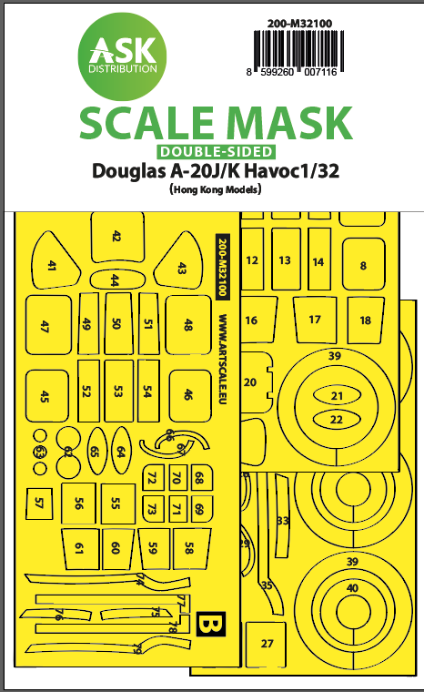 Fotografie 1/32 A-20J/K Havoc double-sided express mas for HK Models